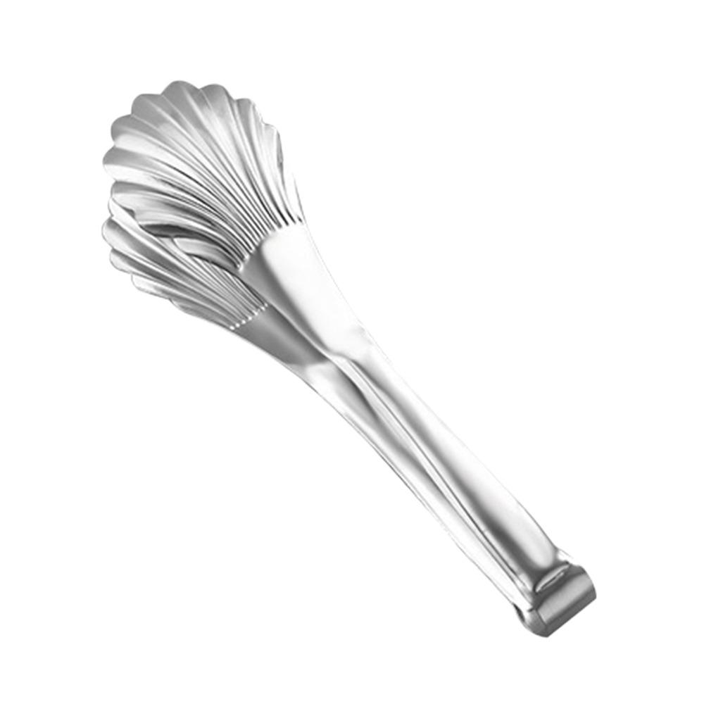 

Non-Slip BBQ Clip Shell Shape Barbecue Kitchen Accessories Creative Food Tongs срібний