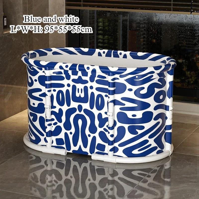 Folding Household Bath Tub Adult Bath Tub Baby Play Pool Reclining Bath Convenient Widening Lengthening The Anti Mold Bath Tub