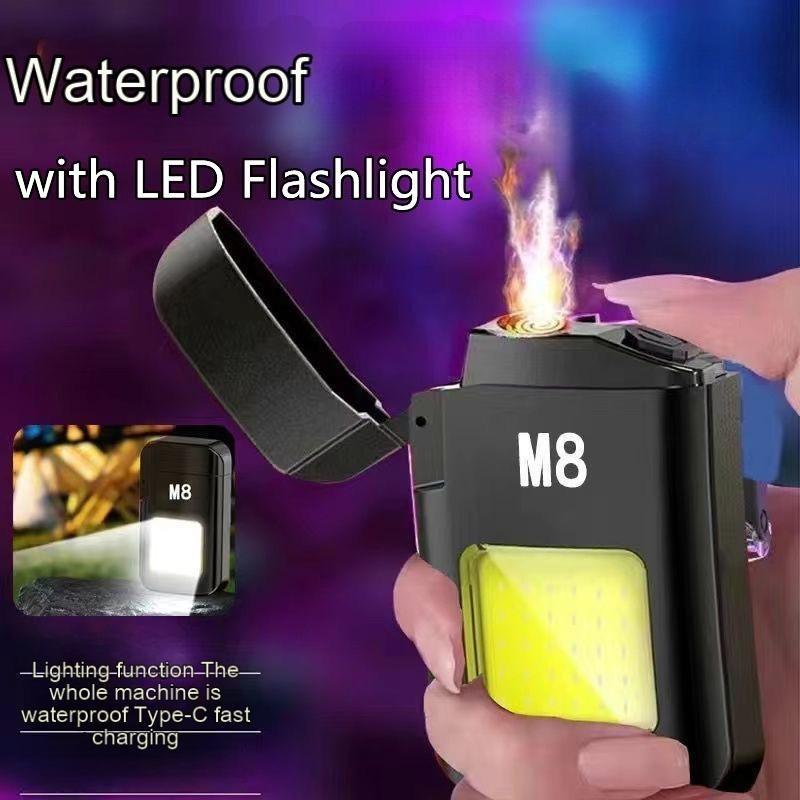 COB Work Light with Battery Electric Lighter 4 Mode Rechargeable High Lumens Portable LED Light for Camping Hiking Running Lamp