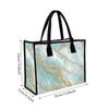 Elegant Cyan Gold Vein Tote Bag for Daily Shopping Commute Portable Stylish Carryall Bag