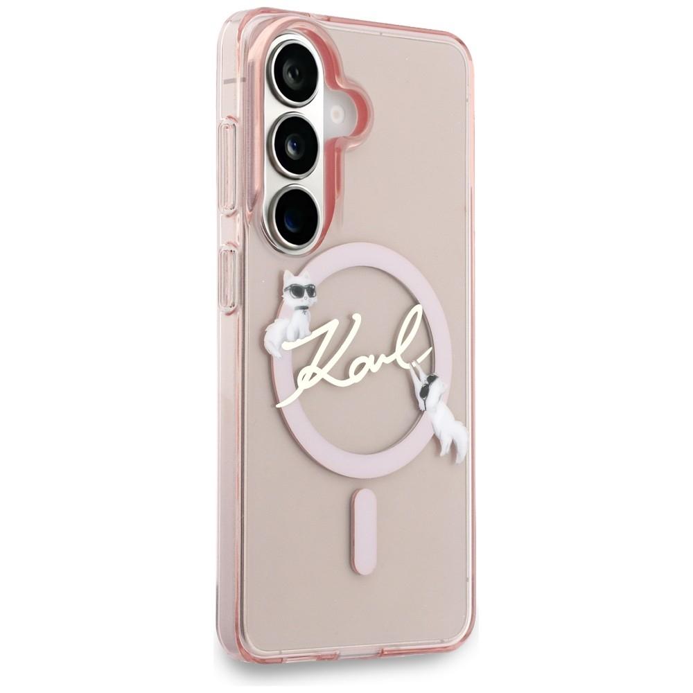 Karl Lagerfeld IML KC Script MagSafe Case for Samsung Galaxy S26 Pink