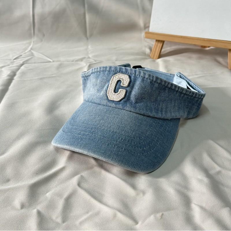 

Летняя шляпа унисекс джинсовая с буквой C кепка для гольфа мужская женская для спорта на открытом воздухе с отверстием для хвостика бейсболки горро козырек пустая теннисная шляпа от солнца 56-58cm светло-синий
