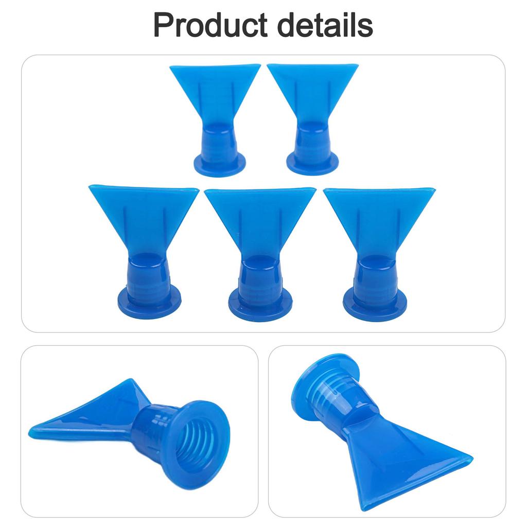 5pcs Accessories Wave Shape Silicon Cone Caulking Spare Part Nozzle Flat Nozzle Wave Shape Silicon Cone Caulking Spare Part