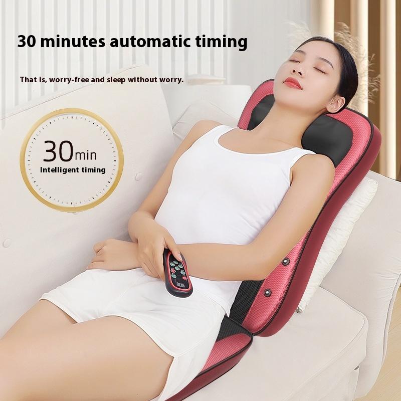 Cervical Spine Massage Pad Tool Neck Waist Full Body Vibration Shiatsu Heat Kneading Massage Chair Cushion for Home & Office Use