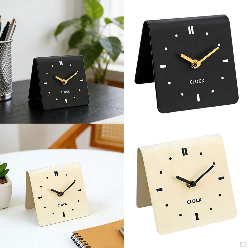 Acrylic Analog Table Clock, Silent, Decorative for Living Room Shelf