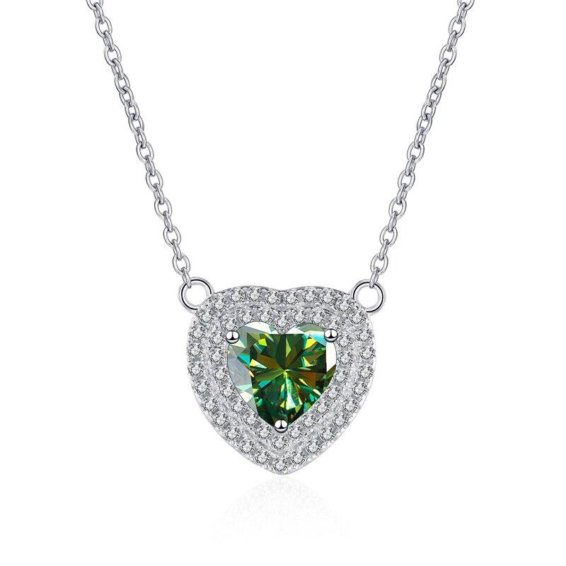 Bague Ringen Echte 1CT Herz Moissanit Anhänger Halskette Für Frauen 100% 925 Sterling Silber Funkelnden Hochzeit Party Edlen Schmuck