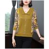 Autumn New Long-sleeved Bottoming T-shirt for Women Thin Large Size Loose and Stylish Age-reducing Lapel Fashion Top