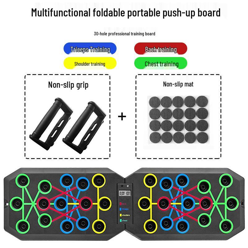 30-Hole Foldable Cross Push-Up Board for Indoor & Outdoor Fitness: Unisex & Portable