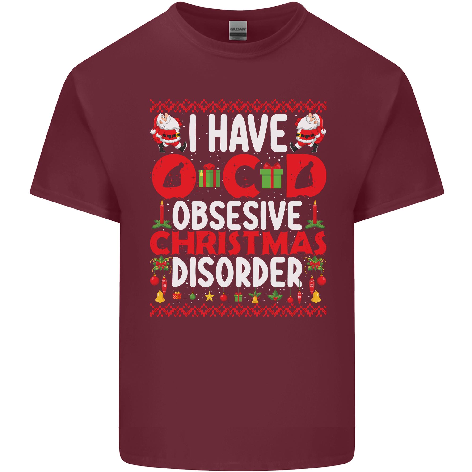 Christmas OCD Funny Xmas Unisexs Light Cotton TShirt S