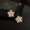 Imitation Zircon Sweet Mori Flower Earrings Trendy Temperament Stud Earrings Nightclub Party Women'S Earrings