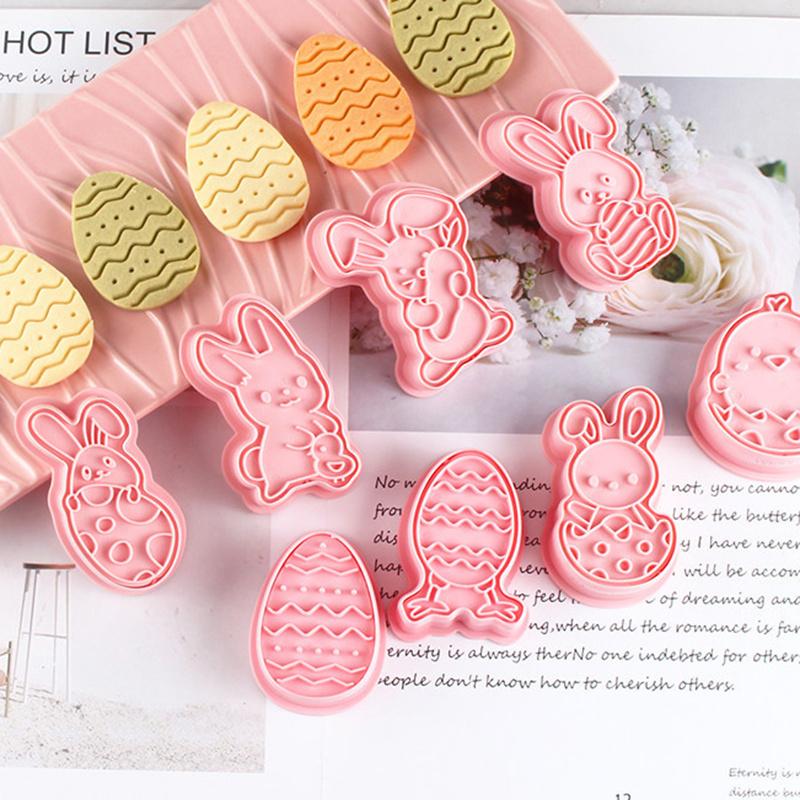 3D Easter Cookie Stencils Multipurpose Reusable DIY Fondant Cake Candy Cookie Cutter Practical Kitchen Baking Gadgets