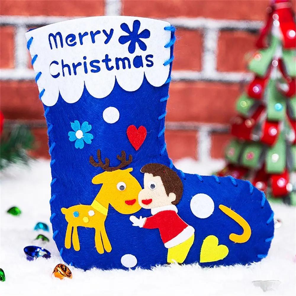 Holiday Activity Children Art Christmas Gifts Handcraft DIY EVA Christmas Socks Handmade Christmas Decoration