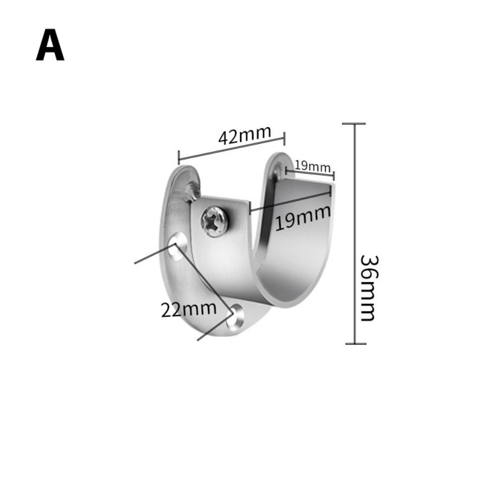 Heavy Duty Wardrobe Bracket U-Shaped Closet Rod End Support Rod Socket Flange Rod Holder Rod Holder