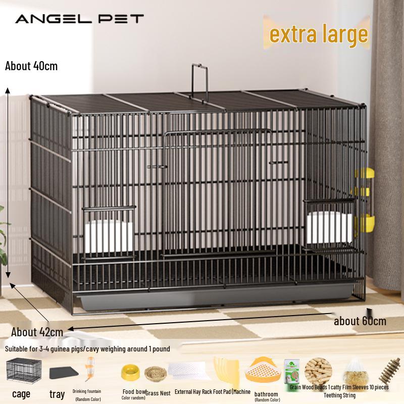 Indoor Guinea Pig Cage with Toilet, Anti-Spray Urine Protection, and Special Villa Design