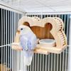 Large Capacity Wooden Bird Nest House Bite Resistant Bird Perch Bird Feeding Station  Aviary Use
