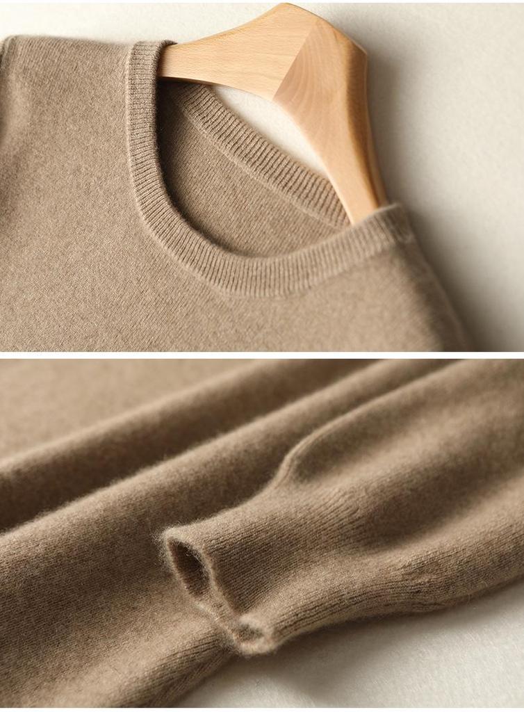Women's Pure Wool Ruffle Knit Dress - Mid-Length, Long Sleeve, Loose Fit