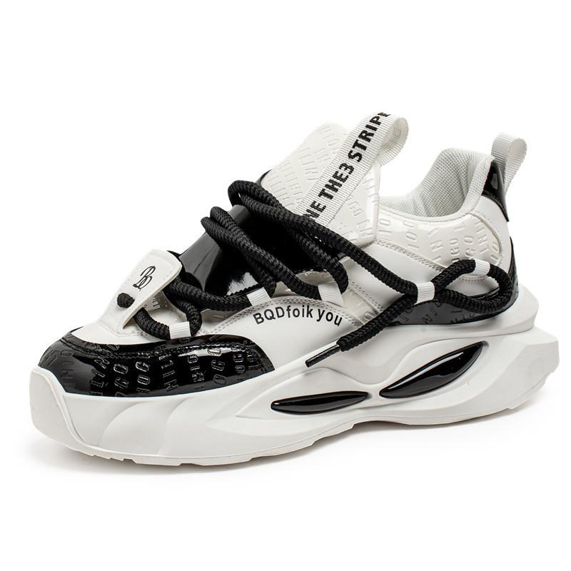 Four Seasons Leather Thick-soled Dad Shoes Low-top Outdoor Sports Tooling Shoes Niche Models