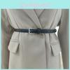 Solid Square Buckle Color Leather Thin Waist Belts Fashionable Gifts Casual
