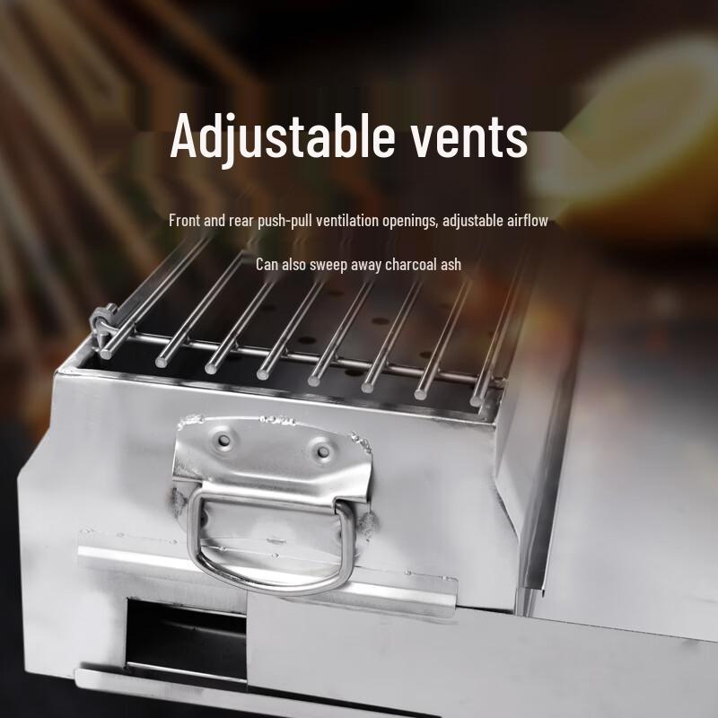 2.5M Commercial Folding Stainless Steel BBQ Grill with Drawer