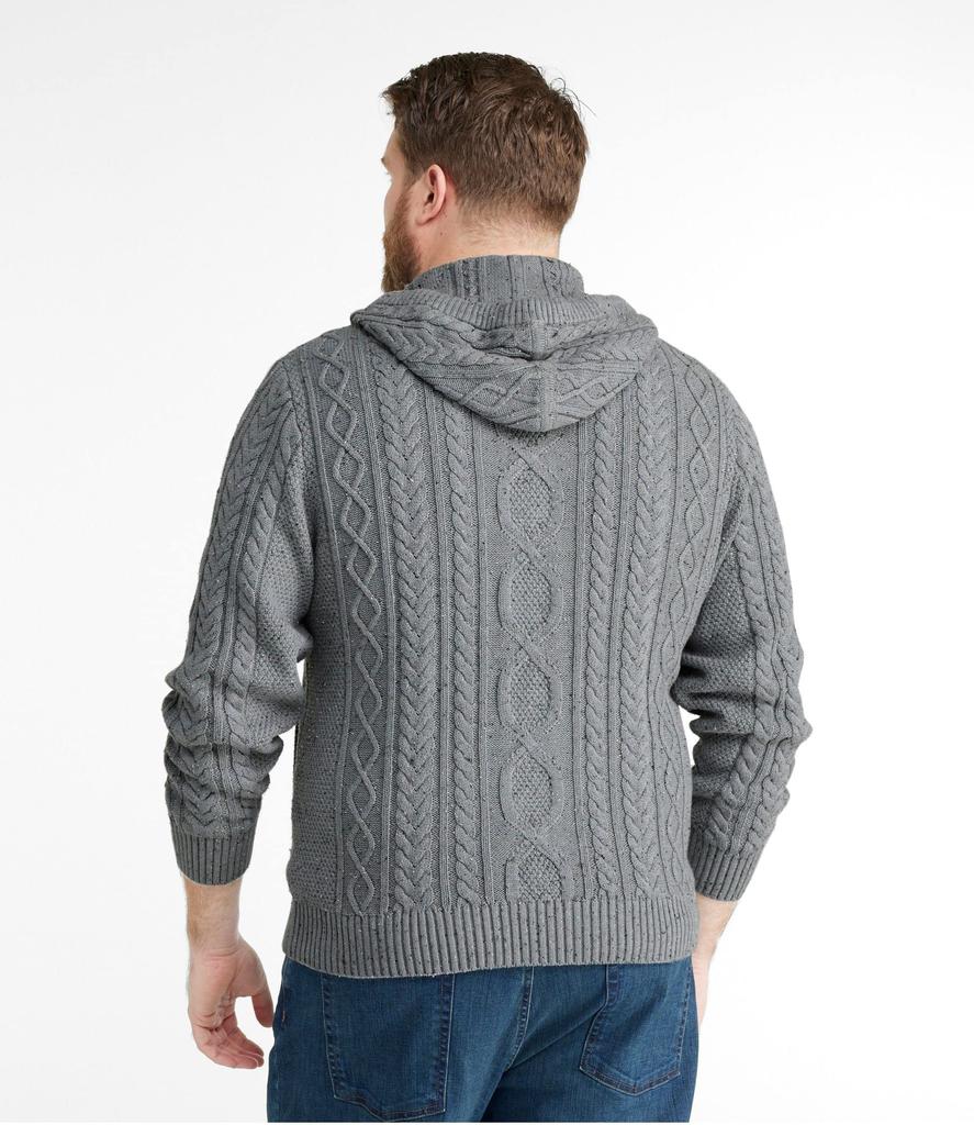 LL Bean Heritage Soft Cotton US Size Soft Spruce 1000163816 Men's Fisherman's Sweater/Henley Hoodie, Fit, Regular, L, Green,