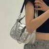 Vintage Koreanisch Lässig Niedlich Silber Y2k Stern Schultertasche Unterarm Tragetasche Damen Umhängetaschen PU Leder Damen Geldbörsen Handtaschen Neu