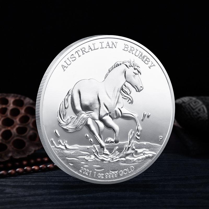 

Zodiac Year Of The Horse Commemorative Coin 3D Embossed Animal Horse Commemorative Coin Collection Gift