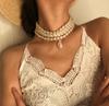 Elegant Irregular Imitation Zircon Choker Necklace Women Bride Multilayer Clavicle Chain Aesthetic Neck Zircon Wed Accessories