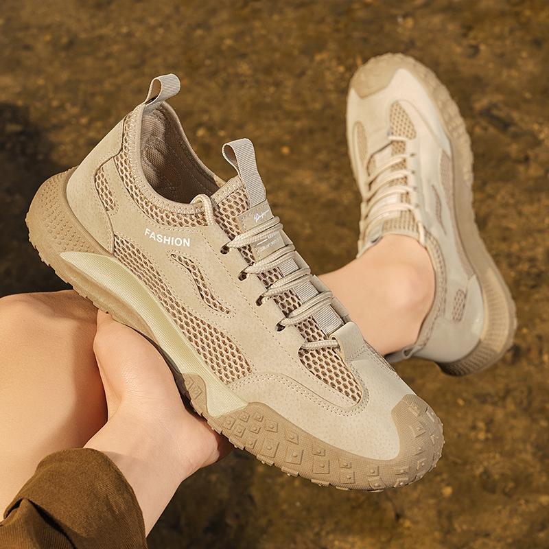 Outdoor Men Hiking Shoes Anti-slip Sneakers for Men Jogging Trekking Sneaker Retro Leather Man Work Shoe Climbing Mountain Shoes