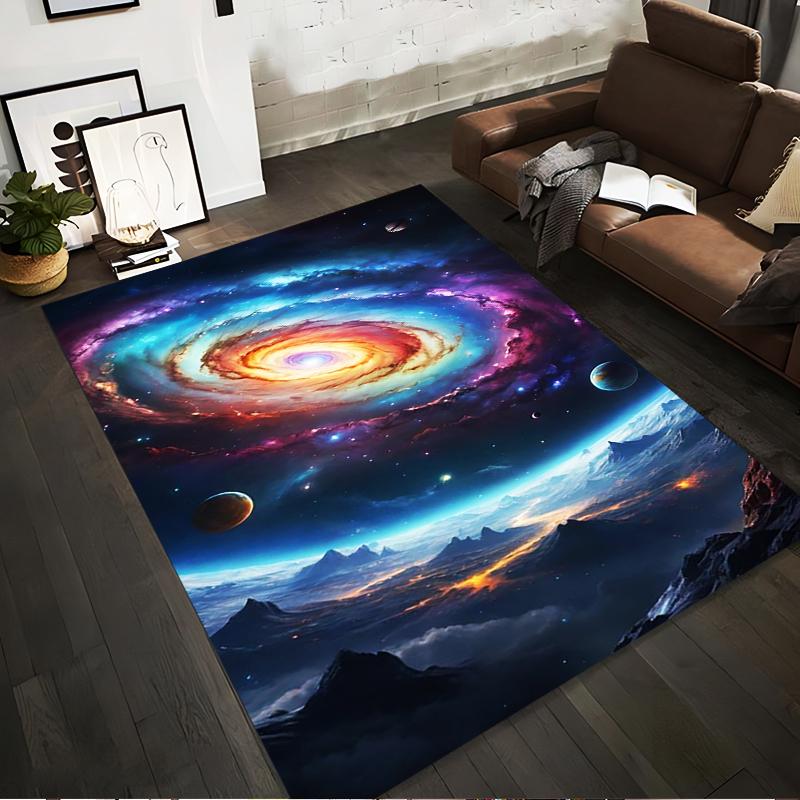 

Galaxy Spiral Pattern Carpet with Planetary Landscape Design Rugs Suitable for use as an anti-slip for living room bedroom sofas 40x60cm( 15x23in )