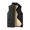 Autumn and winter lamb wool warm vest men's casual stand-up collar fleece jacket men's versatile loose vest men