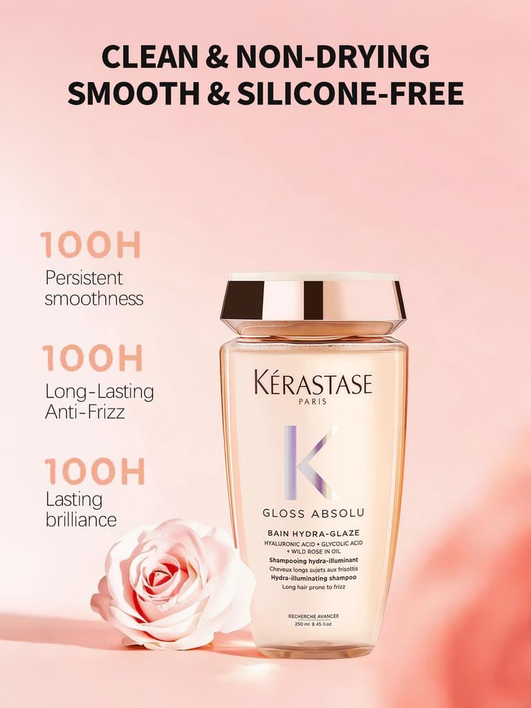 Kérastase Gloss Absolu Shampoo 80ml/250ml | Wildrose Frizz-Kontrolle & Glanz-Boost