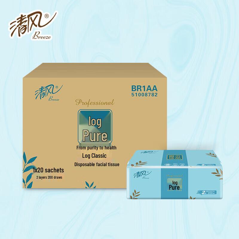 Qingfeng 2-Ply Soft Facial Tissues (200 Pulls, 20 Packs)
