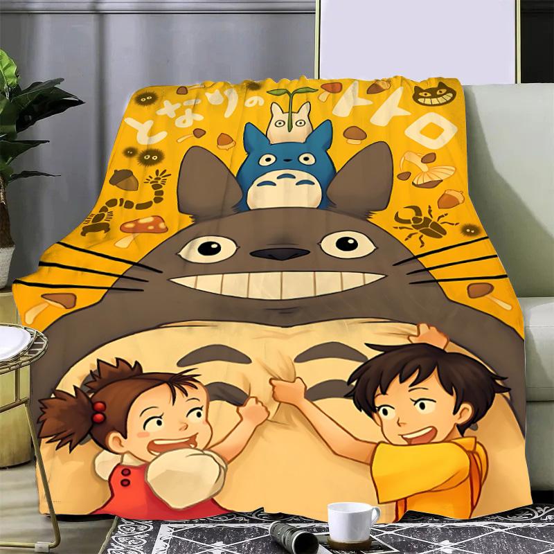 Cartoon Printed Blanket Picnic Blankets Warm Blanket Soft and Comfortable Blanket T-TotoroS Home Travel Birthday Gift