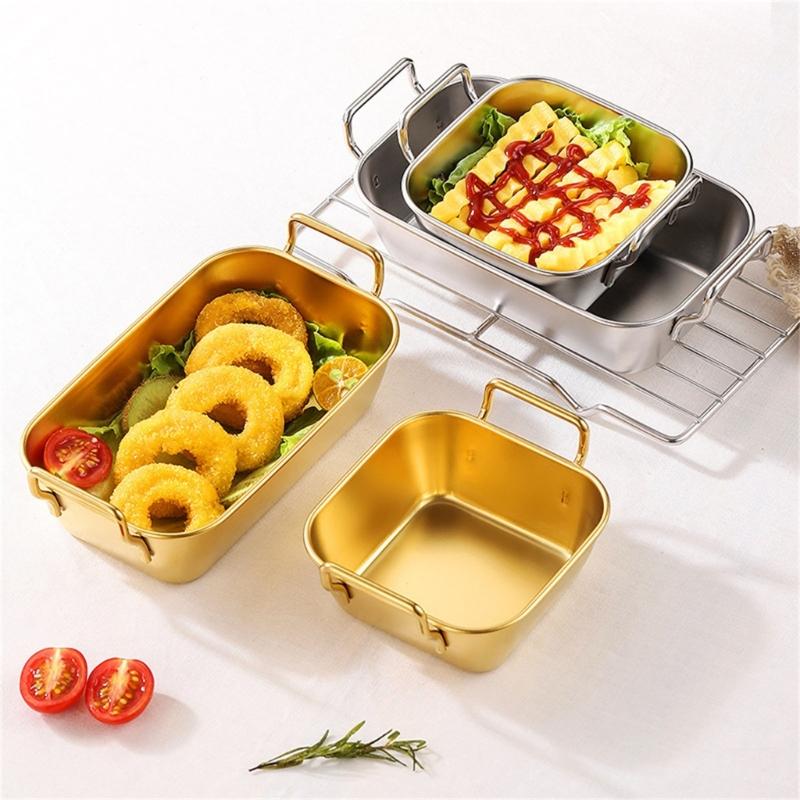 Multifunctional Stainless Steel Toddler Plates Set for Kids, Durable Metal Dinnerware, Safe for Oven and Dishwasher Use