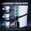 Game Console Cooling Fan with RGB Lighting Low Noise Adjustable USB External Fan Cooler for PS5 Pro/for PS5 Slim