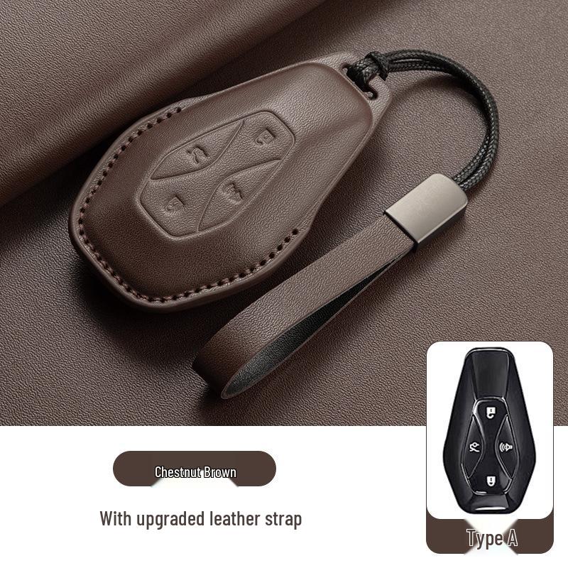 Genuine Leather Key Case for Jihu Alpha S5, Kaola T5, BAIC New Energy ARCFOX Cars
