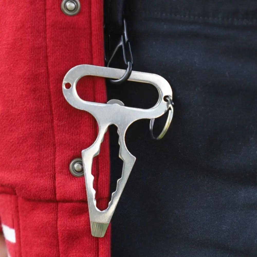 Mehrzweckschlüssel aus Edelstahl mit Schlüsselanhänger Verschleißfester Reparaturschlüssel Kleiner Langlebiger Flaschenöffner Outdoor-Gadgets