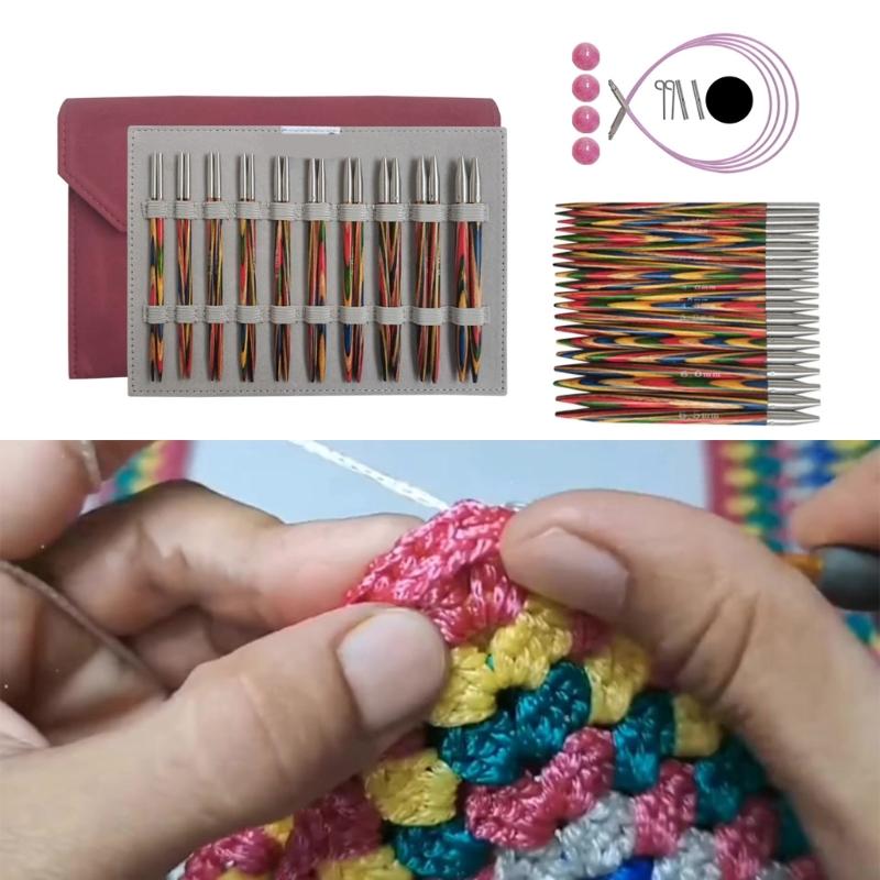 Interchangeable Circular Needle Set with Case and Accessories 3mm-6.5mm Circular Knitting Needle Knitting Tool