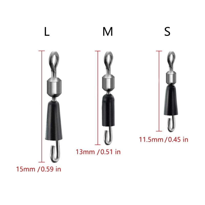 20Pcs Feeder Swivels Professional Fast Change Snaps Swivels Fishing Tackle Fast Link Connector Fishing Essential