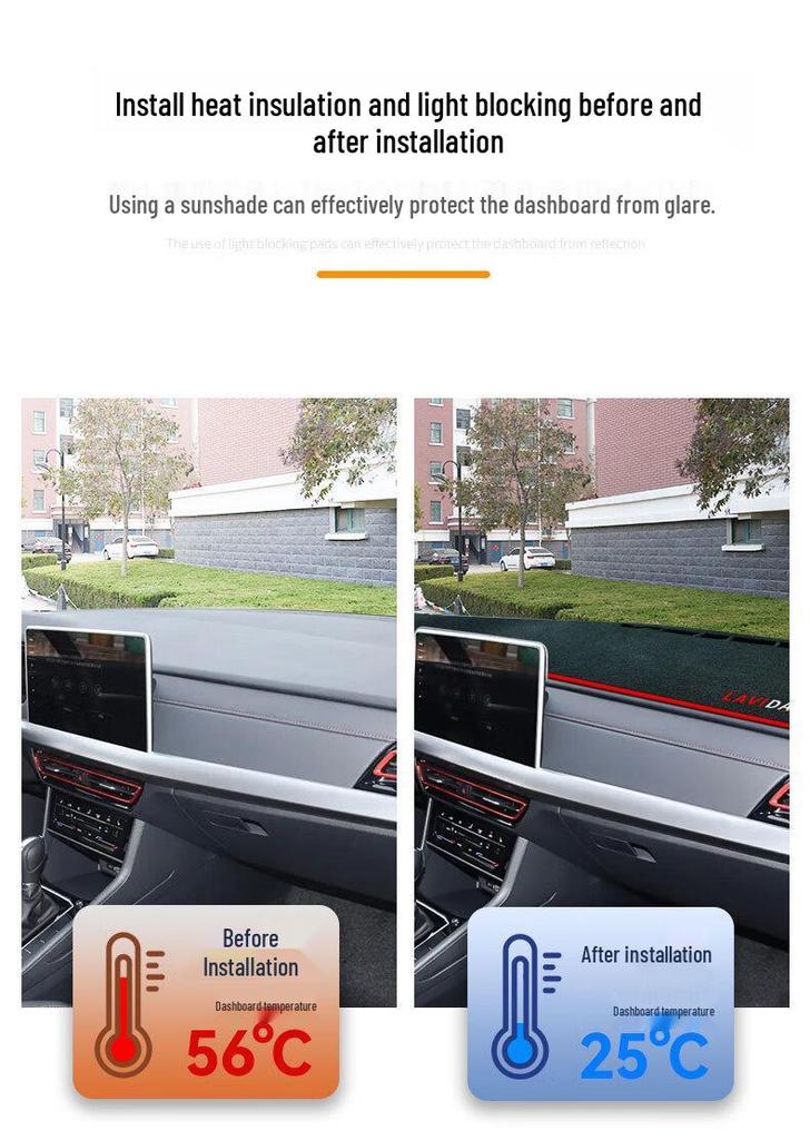 BYD Yuan UP Dashboard Sun Protection Pad - Glare Blocker & Heat Insulation Shade