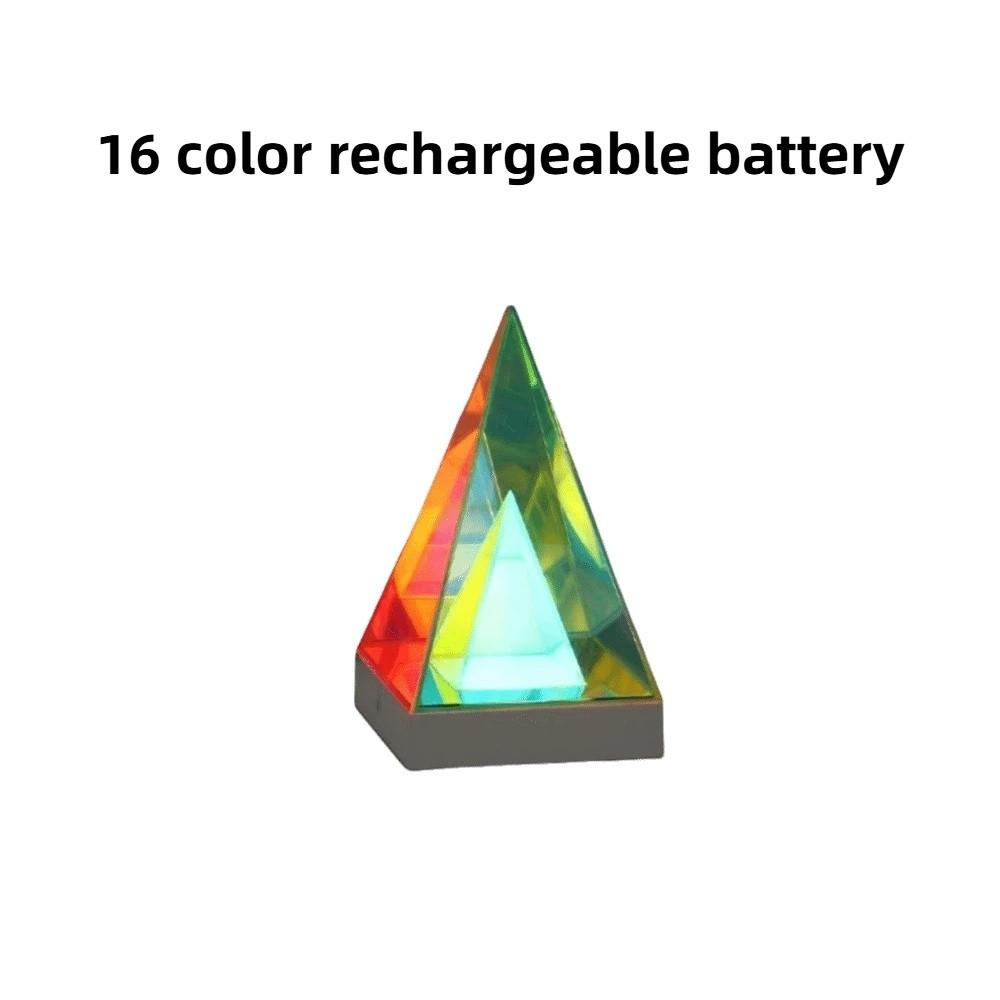 USB-wiederaufladbare LED-Pyramidenwürfel-Nachtlicht Mischfarbenwürfel Dekorative Tischlampe Nachttischlampe
