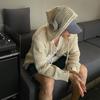 Herren Lockere Ausgeschnittene Kapuzen Strickjacke Dünn Sommerlich Lässig Sonnenschutzmantel