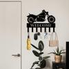 Metal Wall Art Motocross Coat Rack Painted Finish Entryway Organizer Holiday Gift
