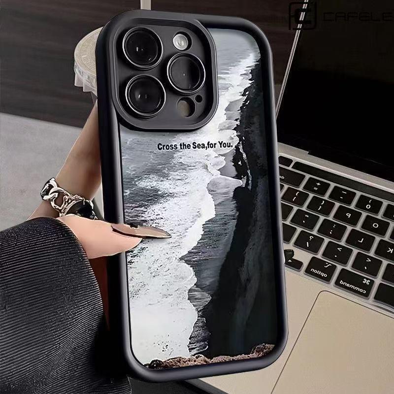 Blue Beach Apple iPhone Case for 13/14/15 Pro, 16 Pro Max – Stylish, Cross-Border Design for USA & Europe.