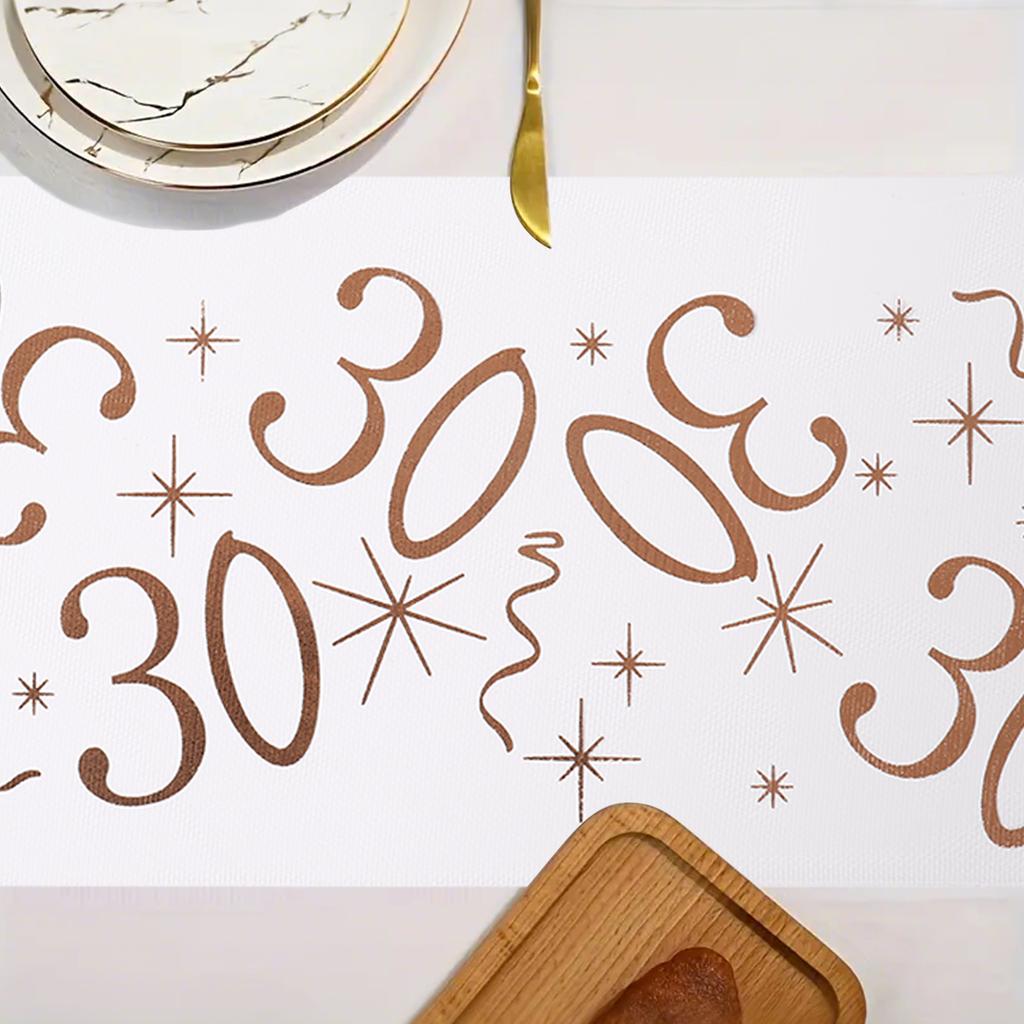 18 30 50 60 70th Birthday Table Runner Birthday Table Party Supplies Rose Gold Hot Stamping Mesh Table Runner Birthday Decor