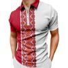 Men'S Casual 3D Digital Printing Short Sleeve Zipper Polo Shirt Men'S Clothing