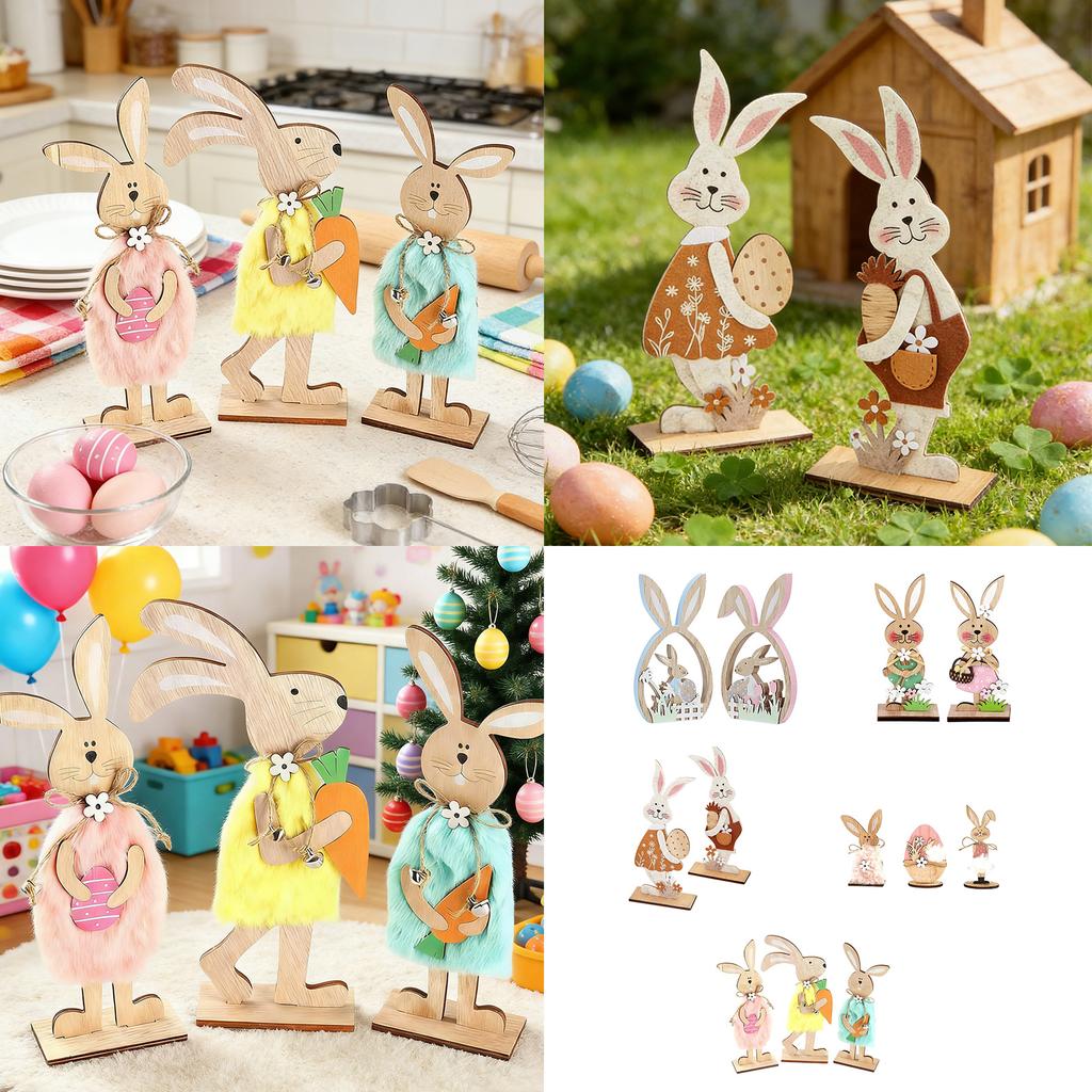 Easters Decorations Easters Bunnies Wood Ornament Easters Tabletop Centerpieces Signs Easters Party Supplies Gifts