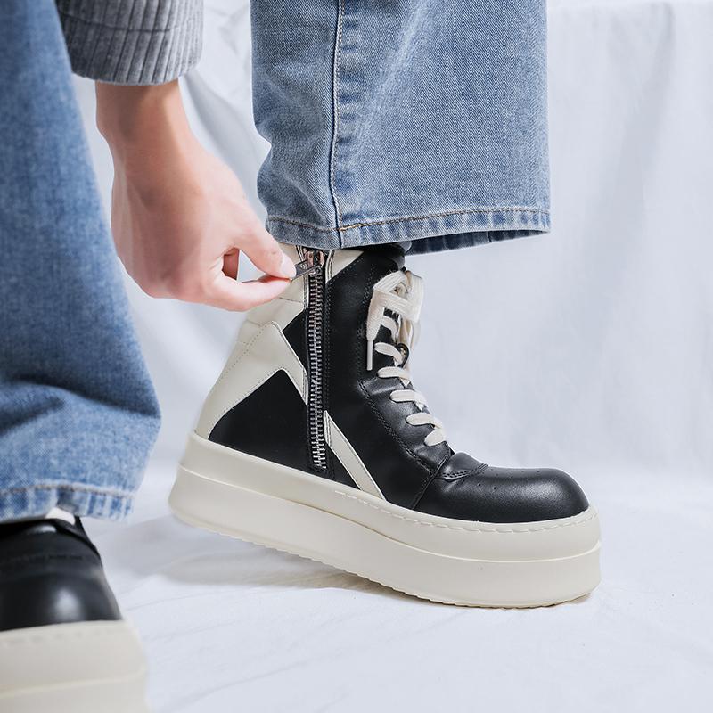 Fashion Leather Ankle Boots For Man Genuine Leather Big Size Boots High Quality Designer Formal Platform Casual Boots Fashion