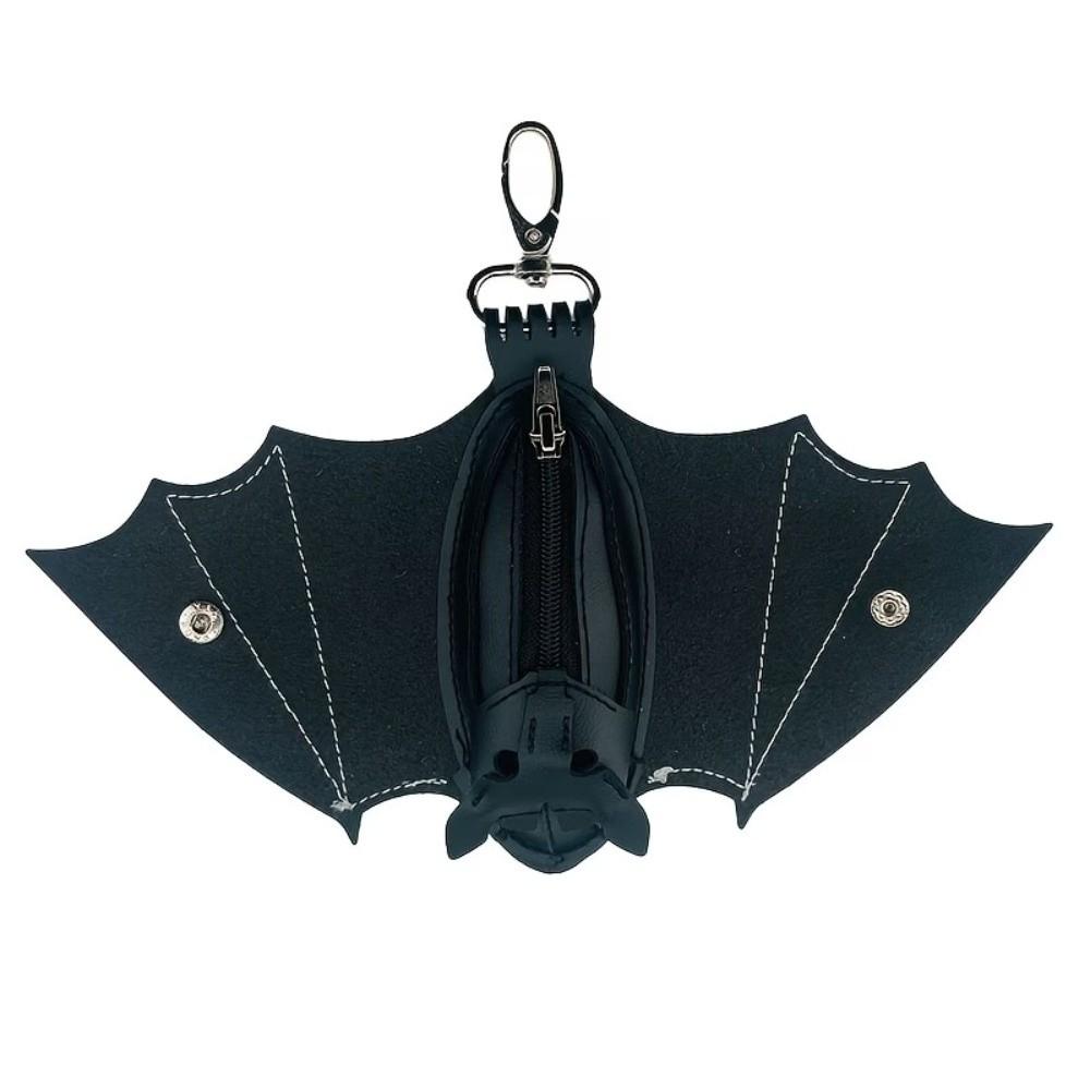 Coin Purse Halloween Bat Pendant Creative Leather Bat Keychain Cute Bat Wallet Keychain Gifts
