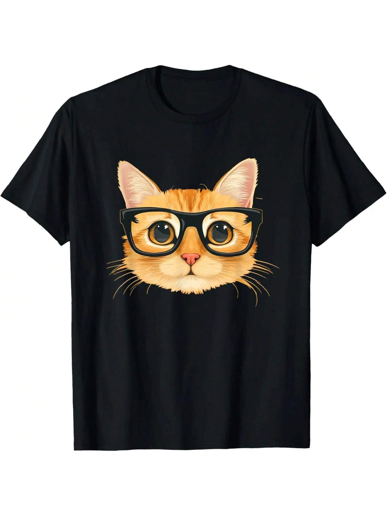 Cool Cat Head Wearing Spectacles Costume For Cats Lovers T-Shirt S разноцветный